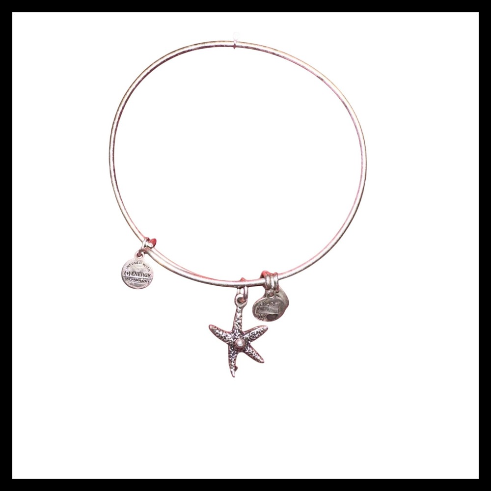 Alex and Ani Silver‎ Tone Starfish Bangle Charm Bracelet